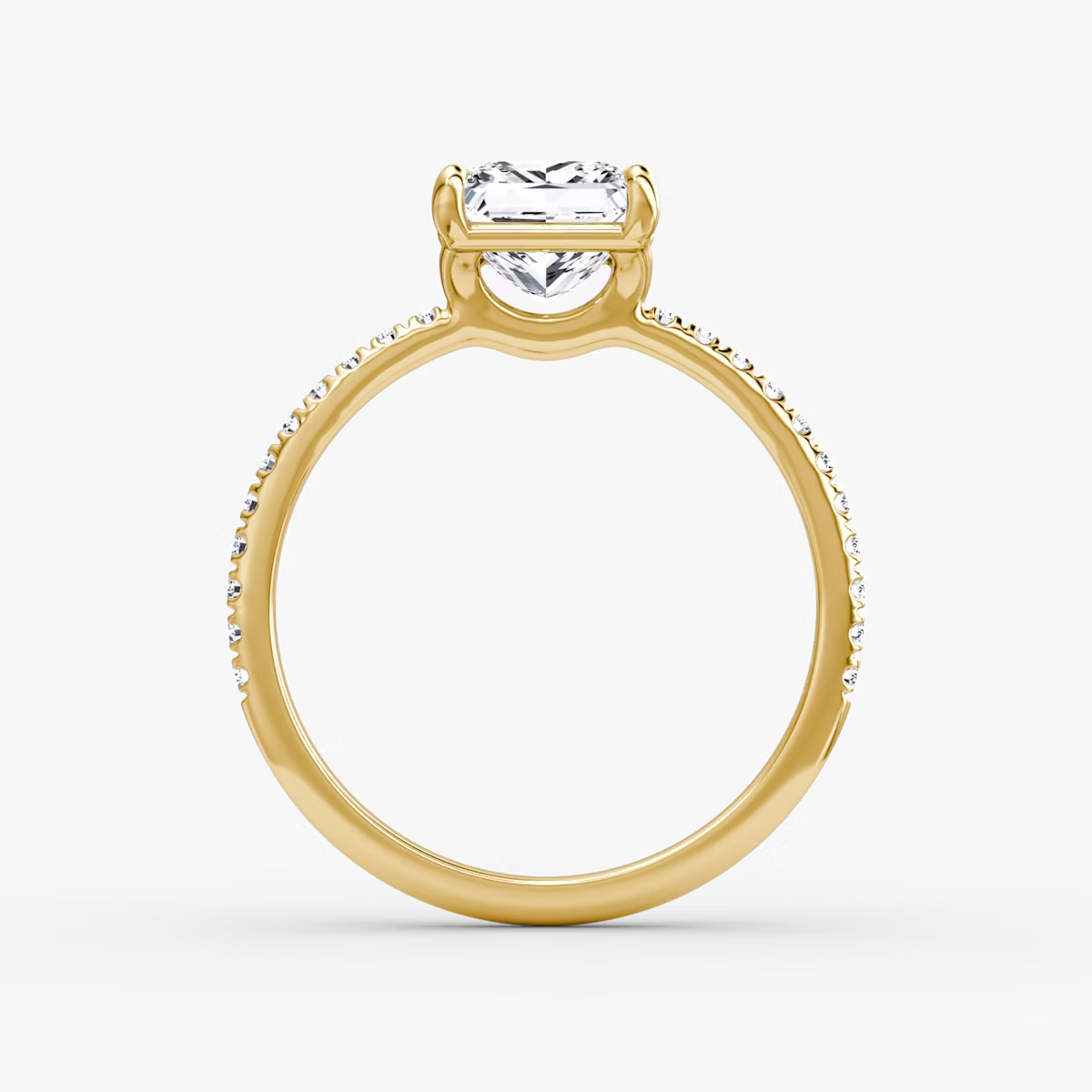 The Signature Princess Engagement Ring in Pave Standard Band