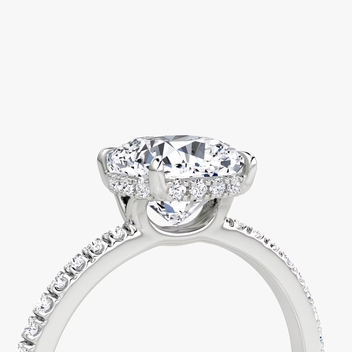 The Signature Cushion Engagement Ring in Pave Standard Band