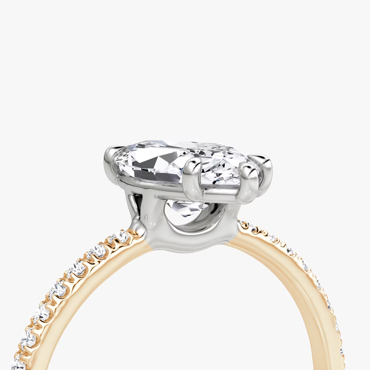 The Signature Marquise Engagement Ring in Pave Standard Band