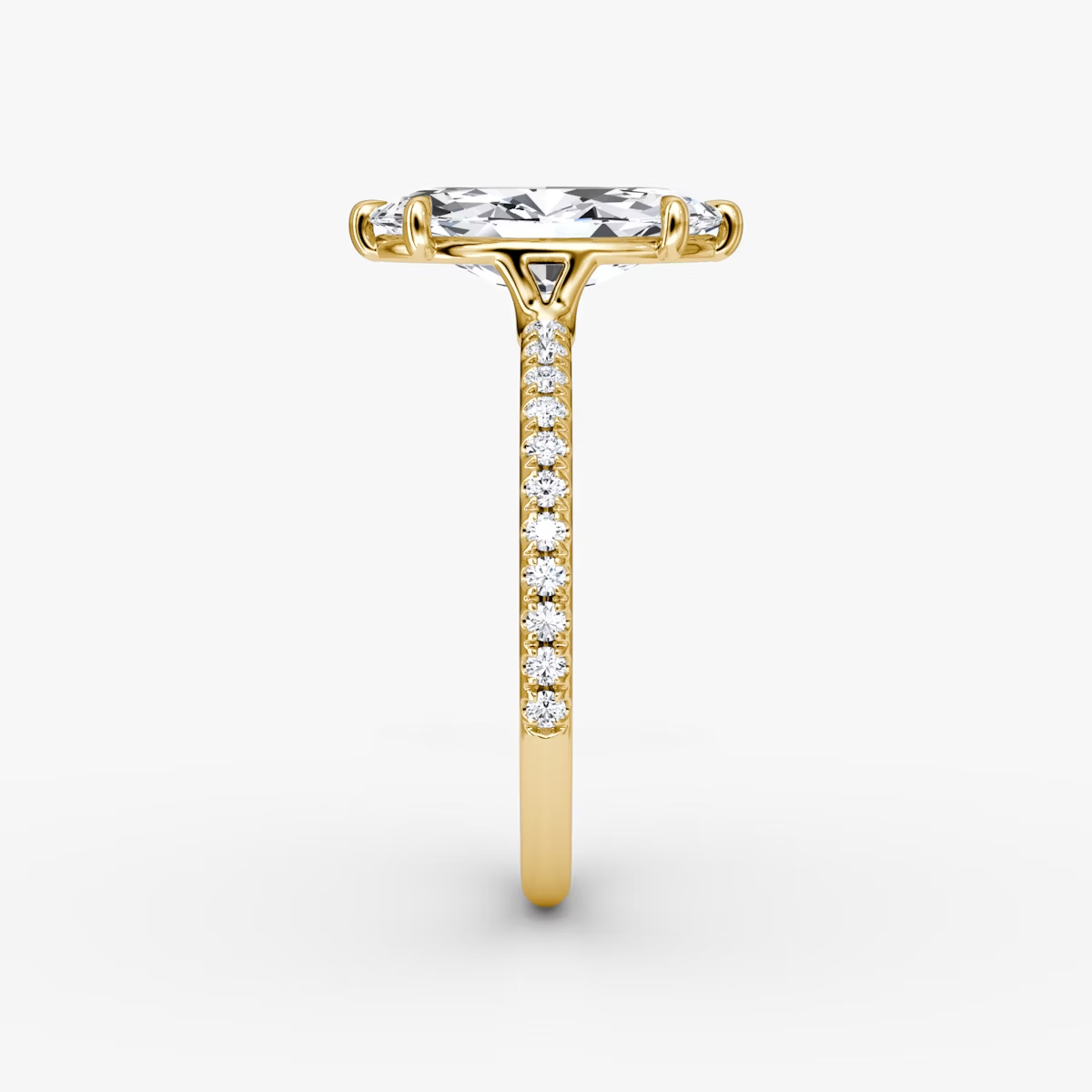 The Signature Marquise Engagement Ring in Pave Standard Band