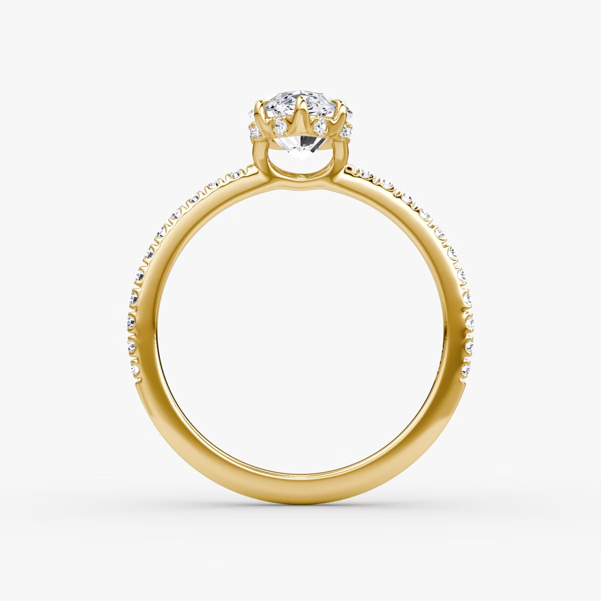 The Signature Marquise Engagement Ring in Pave Standard Band