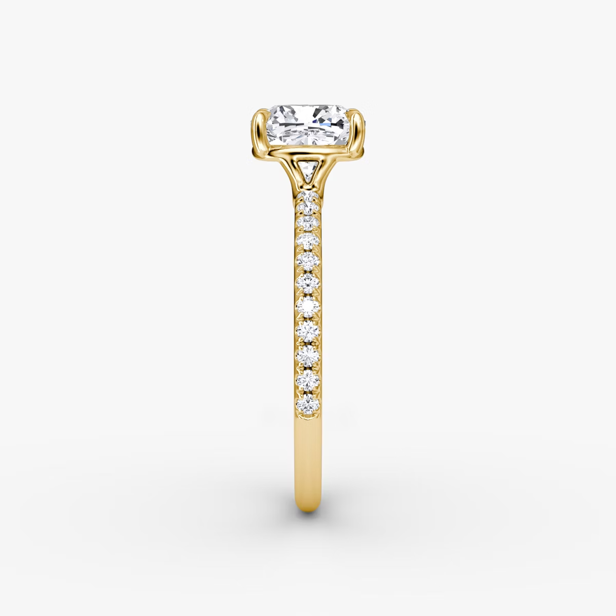 The Signature Cushion Engagement Ring in Pave Standard Band