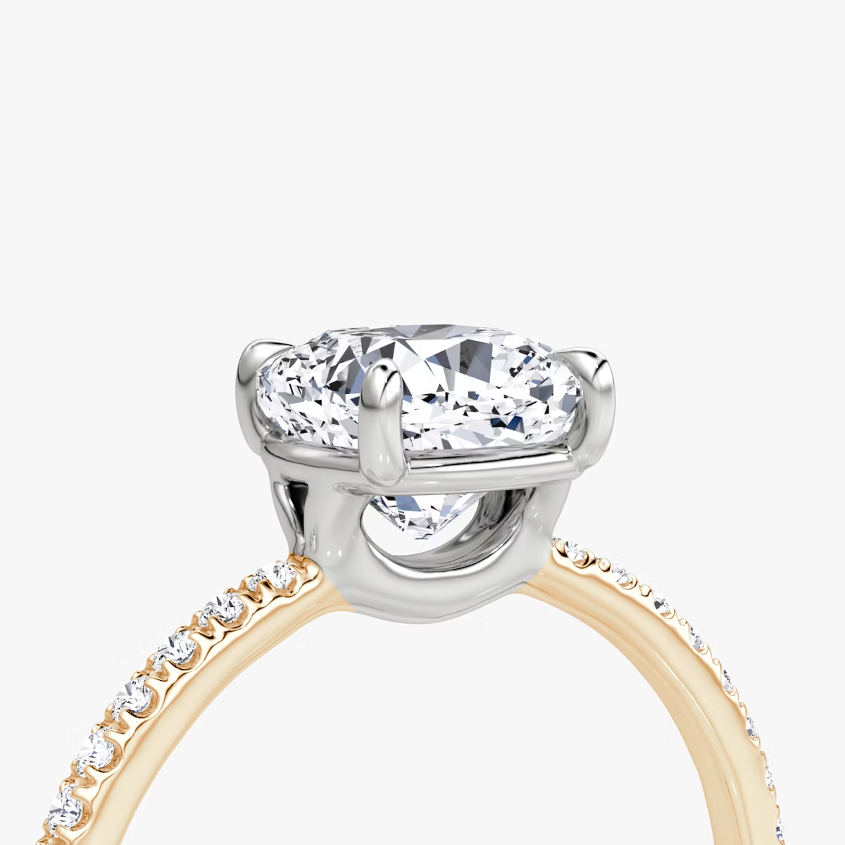 The Signature Cushion Engagement Ring in Pave Standard Band