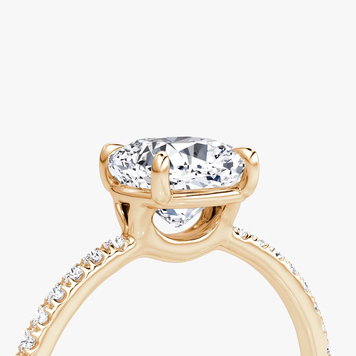 The Signature Cushion Engagement Ring in Pave Standard Band