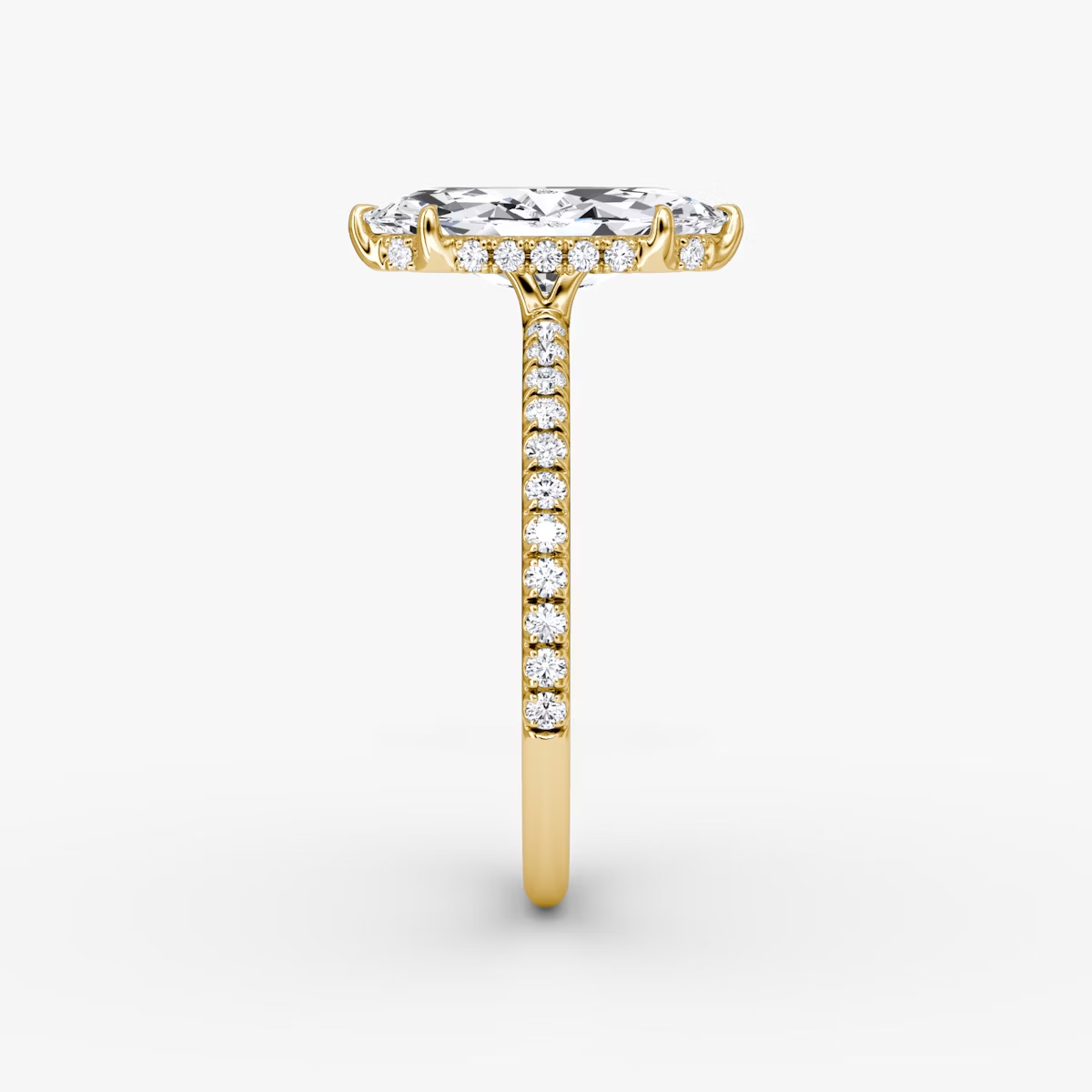 The Signature Marquise Engagement Ring in Pave Standard Band