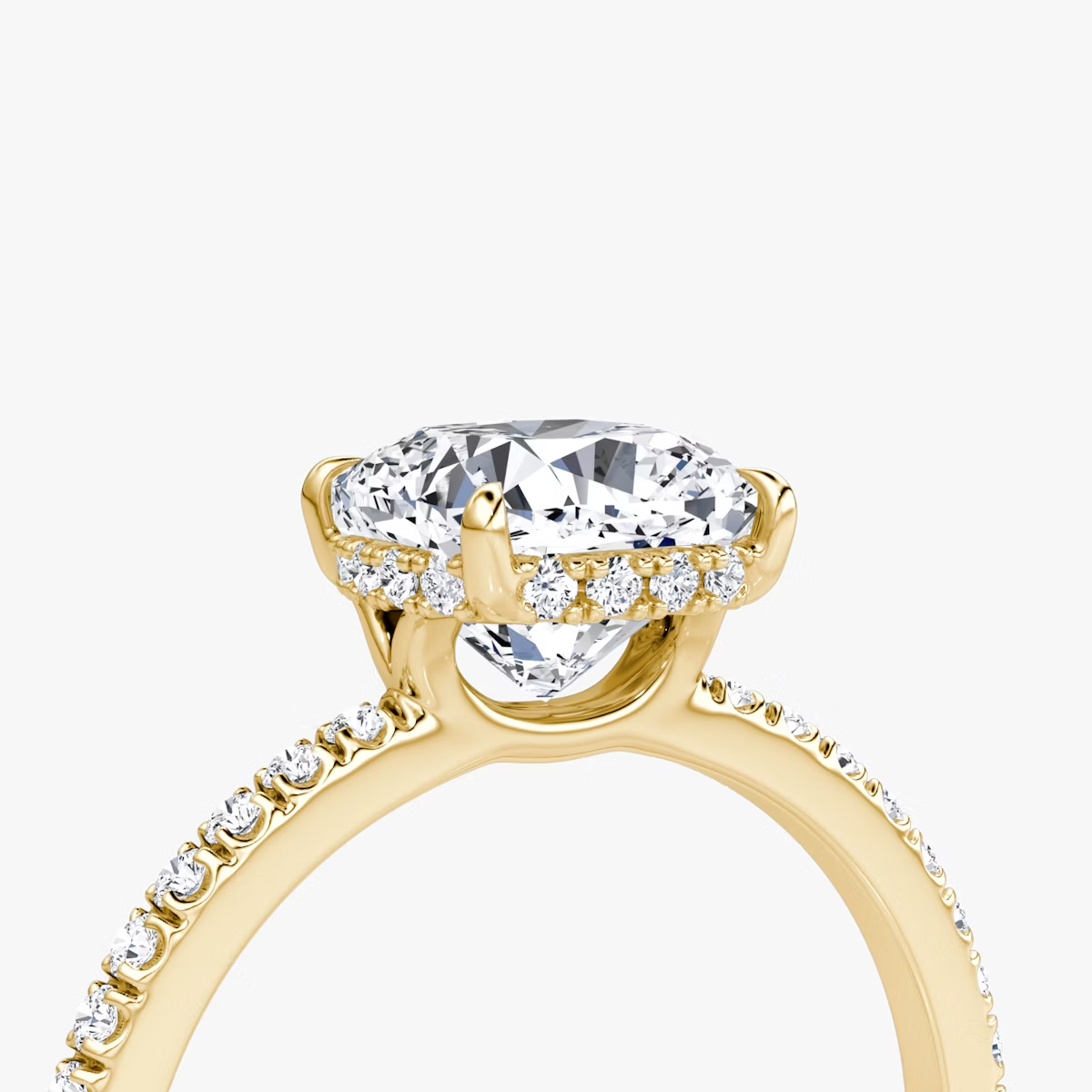 The Signature Cushion Engagement Ring in Pave Standard Band
