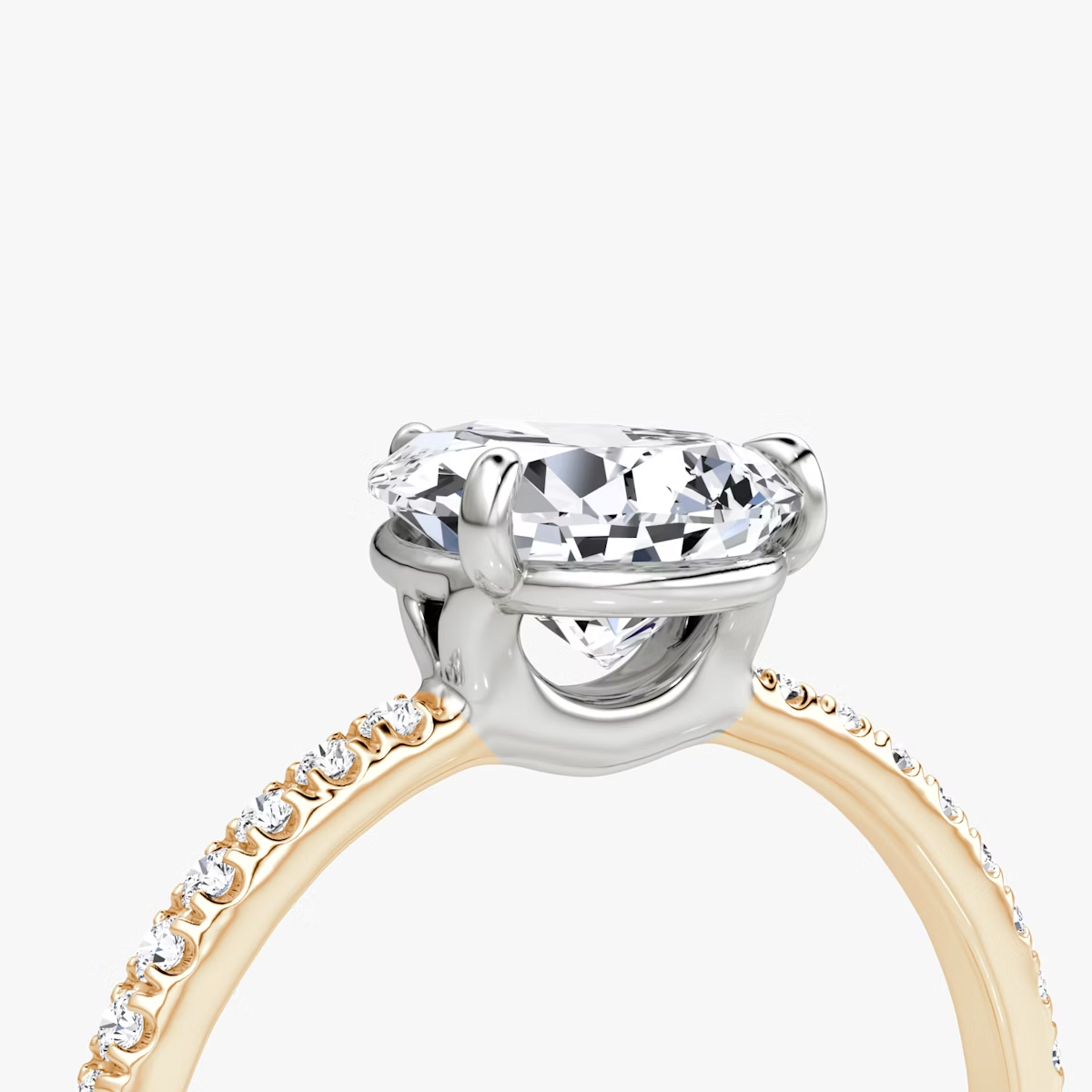 The Signature Pear Engagement Ring in Pave Standard Band