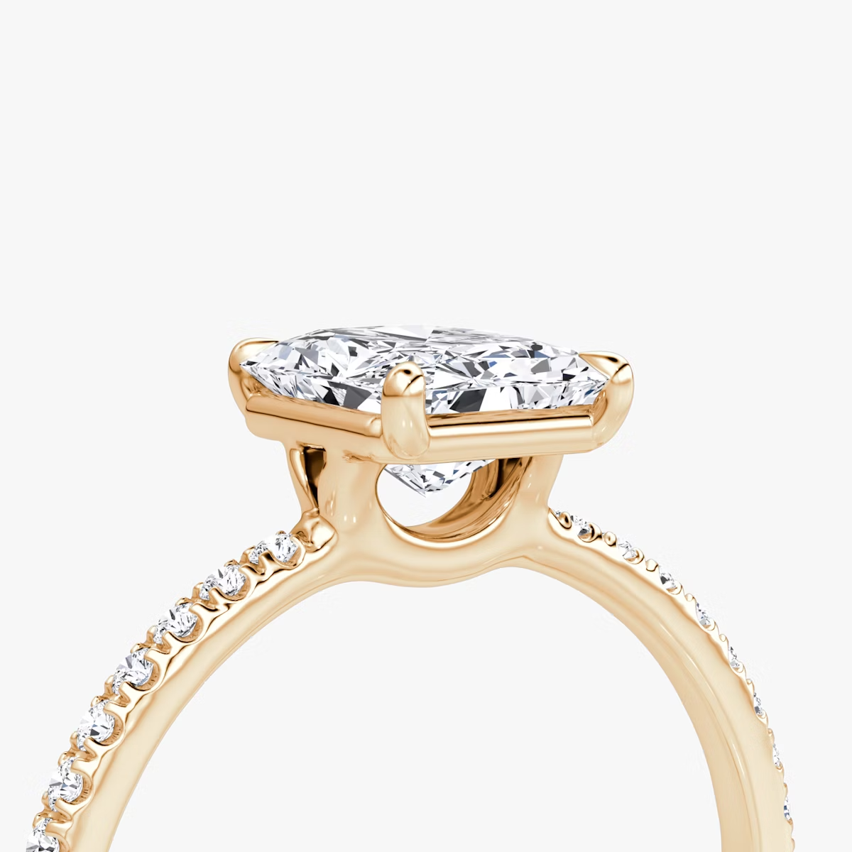 The Signature Radiant Engagement Ring in Pave Standard Band