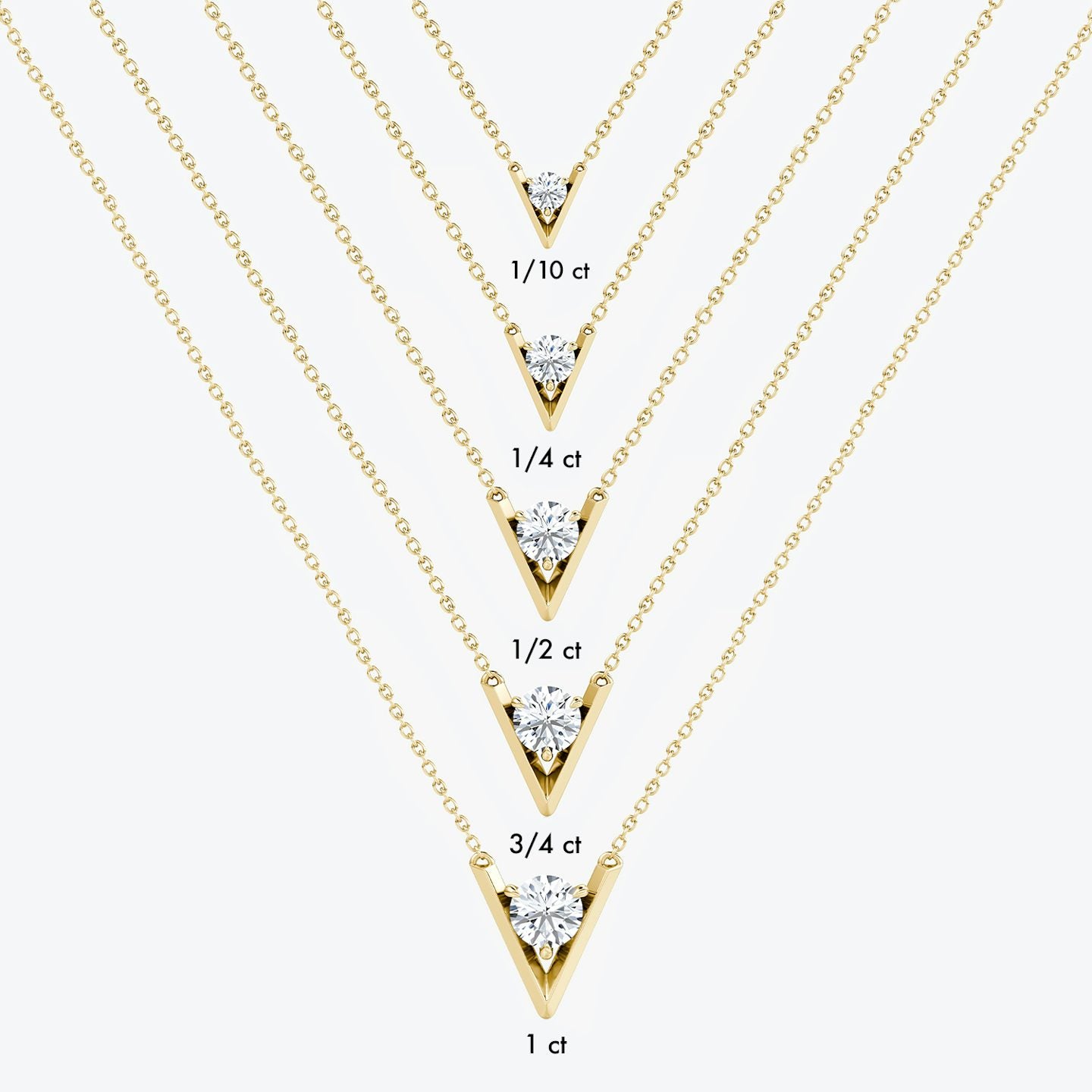 V Solitaire Necklace