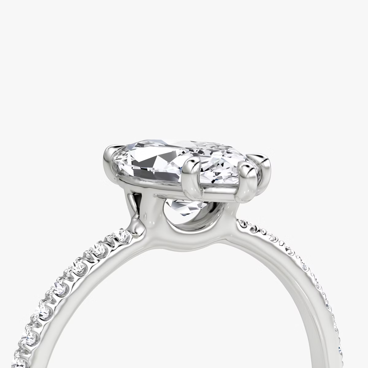 The Signature Marquise Engagement Ring in Pave Standard Band