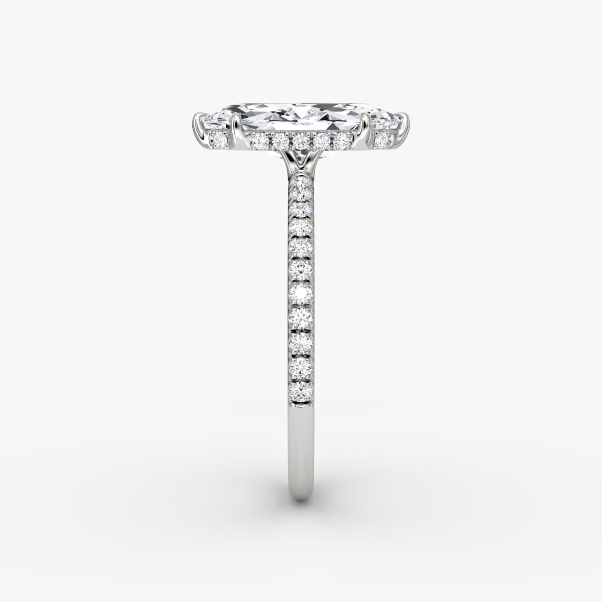 The Signature Marquise Engagement Ring in Pave Standard Band