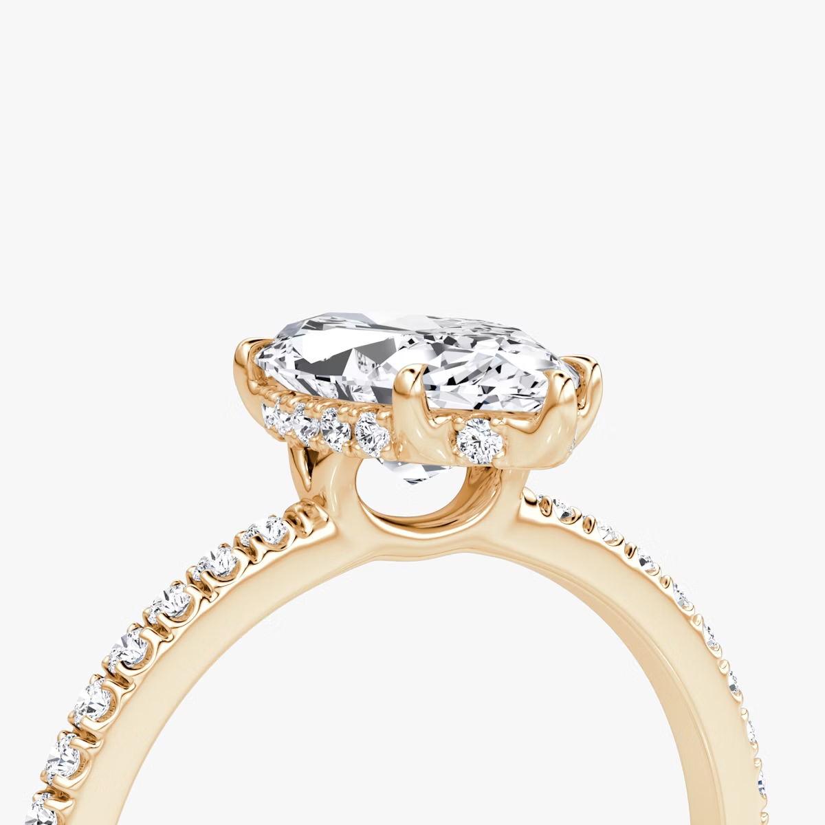 The Signature Marquise Engagement Ring in Pave Standard Band