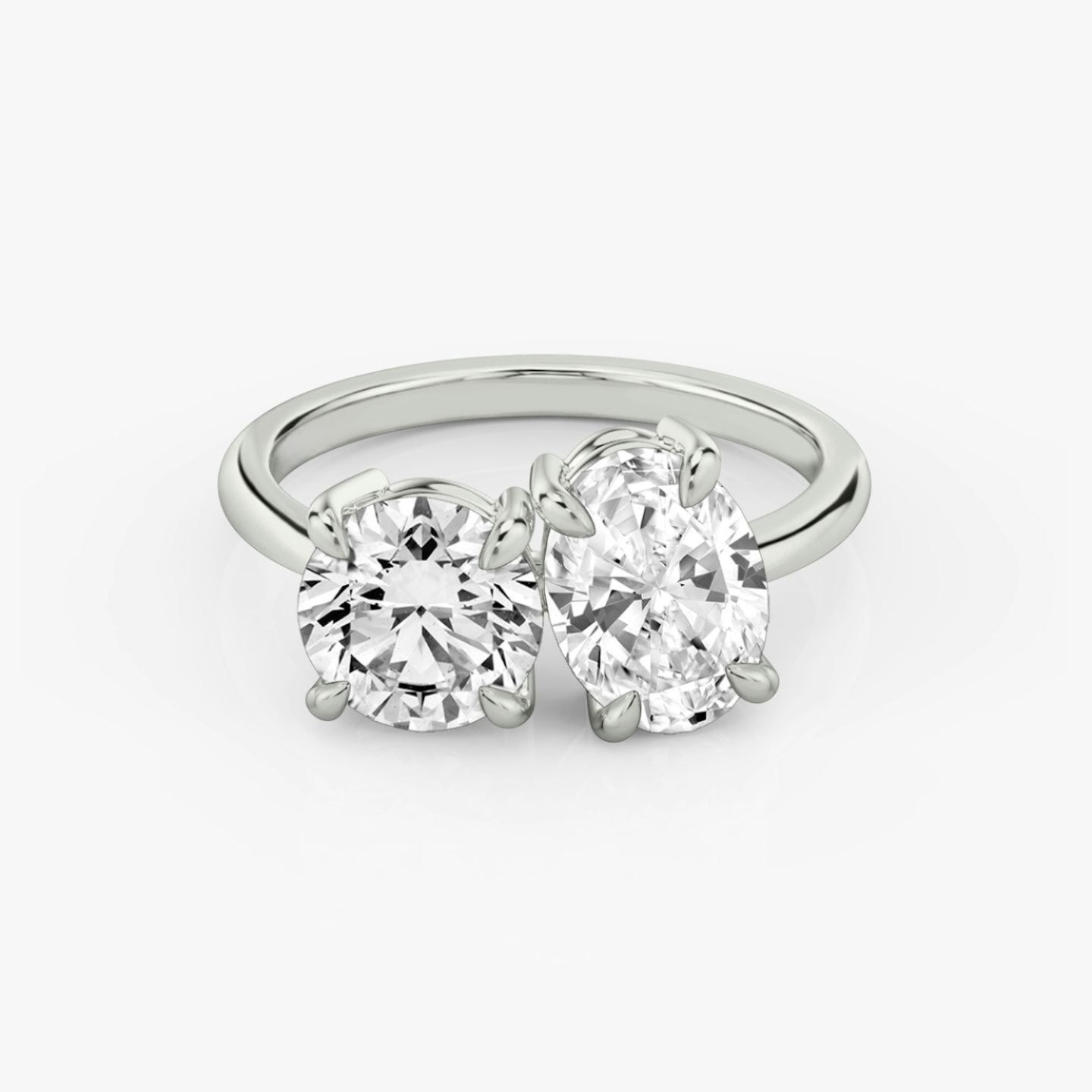 Toi et Moi Plain Engagement Ring