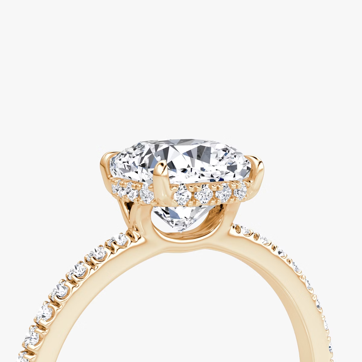 The Signature Cushion Engagement Ring in Pave Standard Band