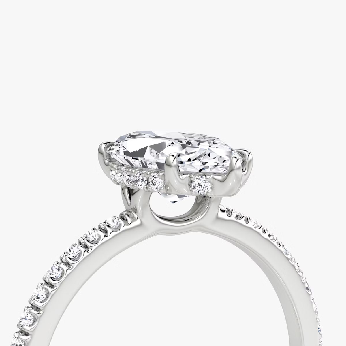The Signature Marquise Engagement Ring in Pave Standard Band
