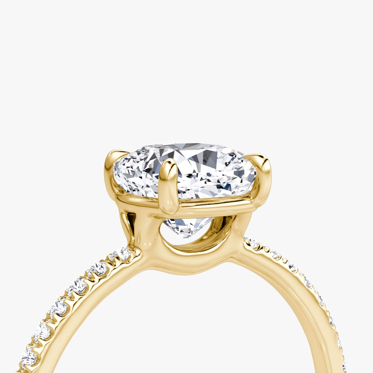 The Signature Cushion Engagement Ring in Pave Standard Band