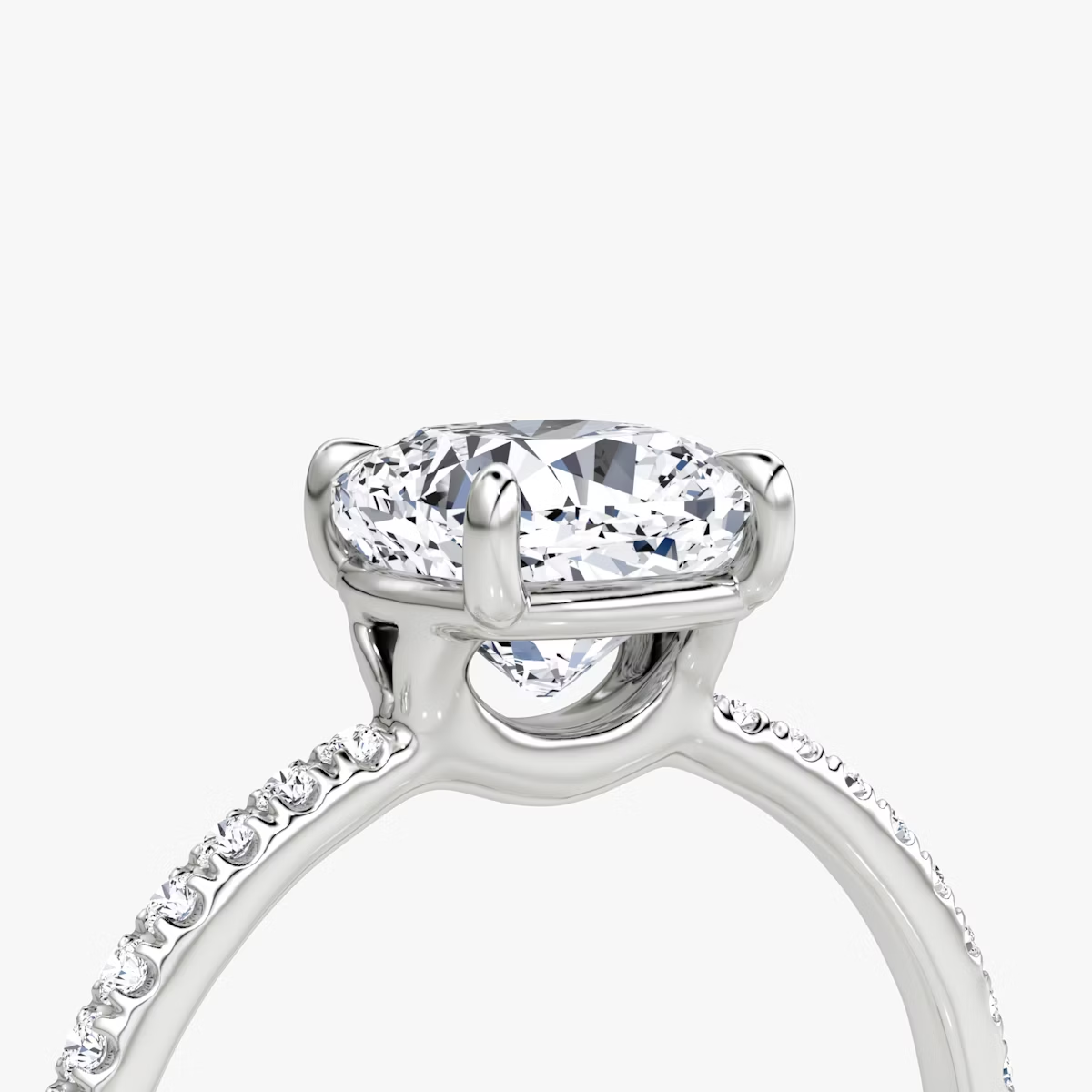 The Signature Cushion Engagement Ring in Pave Standard Band