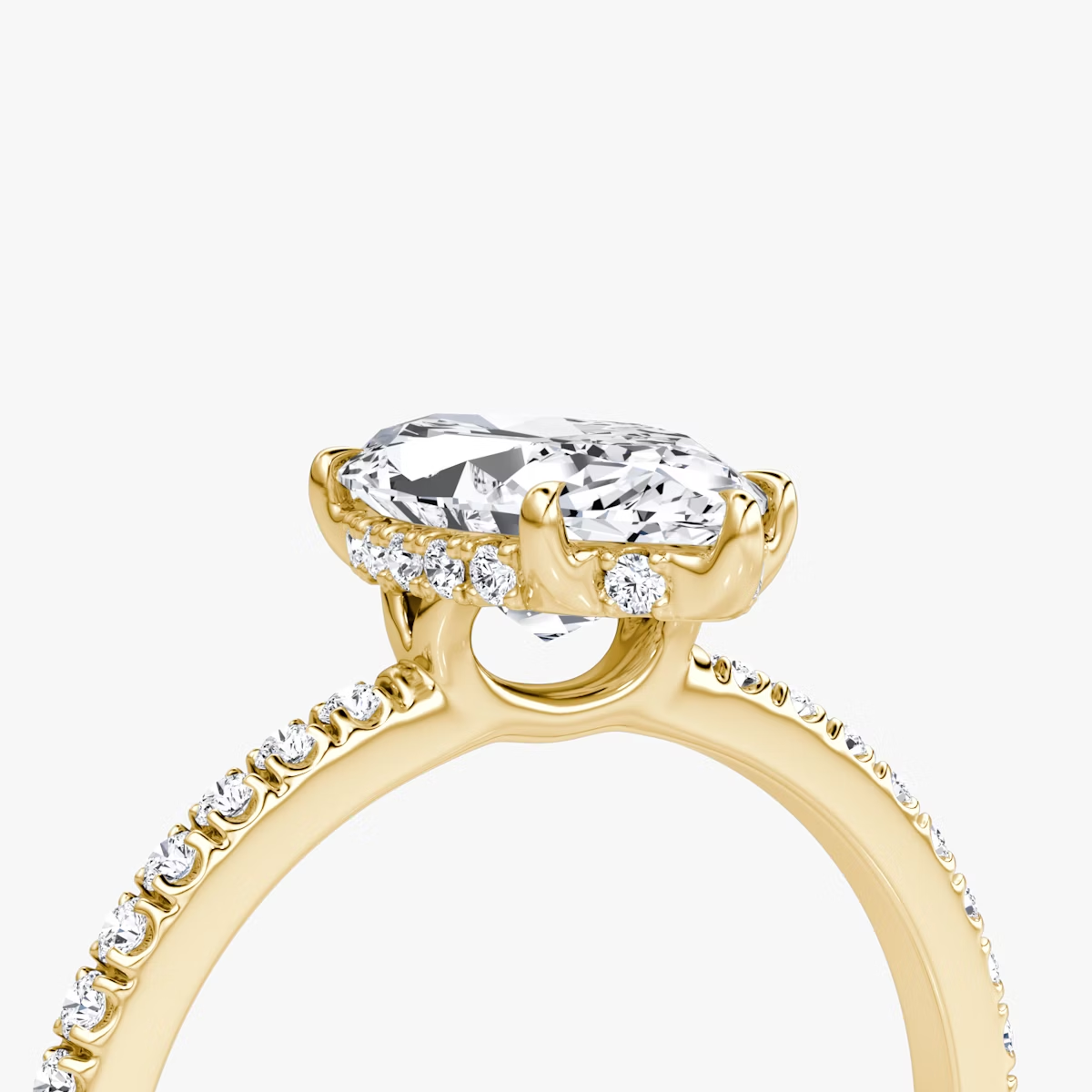 The Signature Marquise Engagement Ring in Pave Standard Band