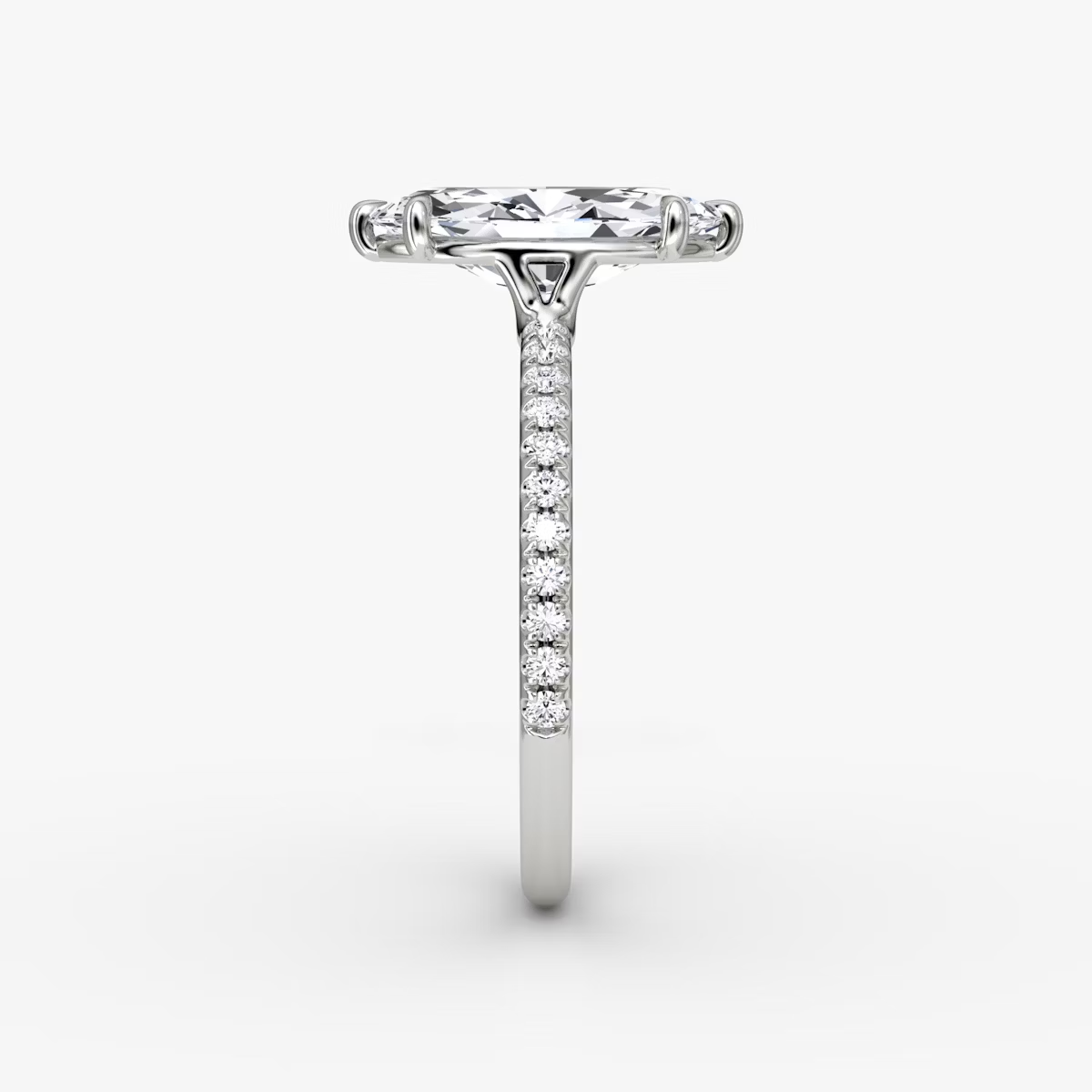 The Signature Marquise Engagement Ring in Pave Standard Band