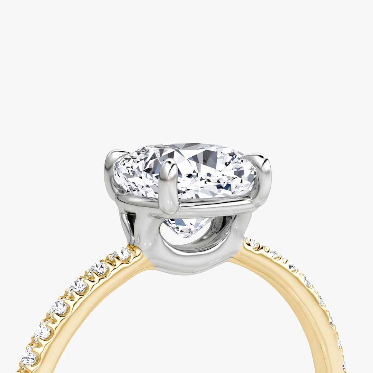 The Signature Cushion Engagement Ring in Pave Standard Band