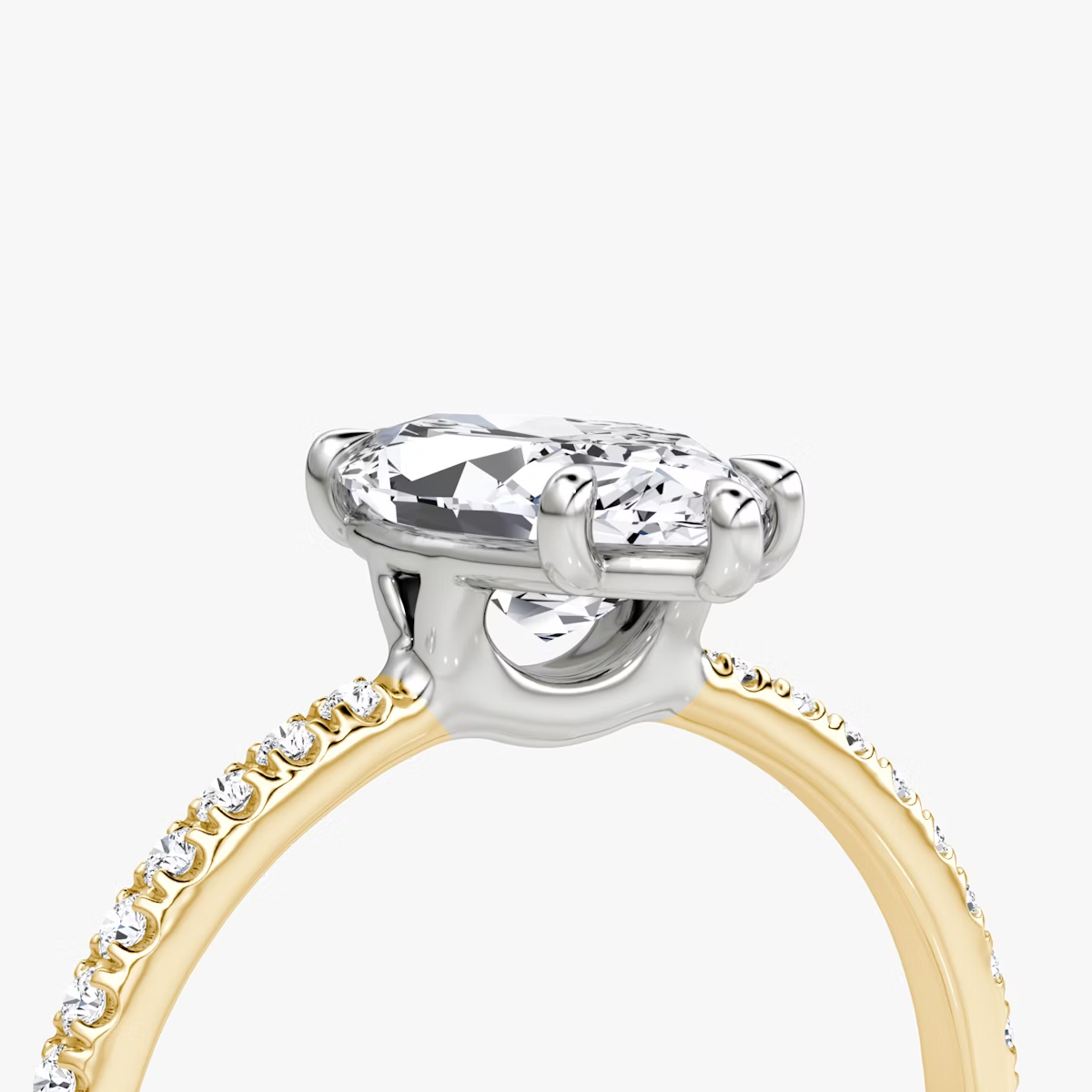 The Signature Marquise Engagement Ring in Pave Standard Band