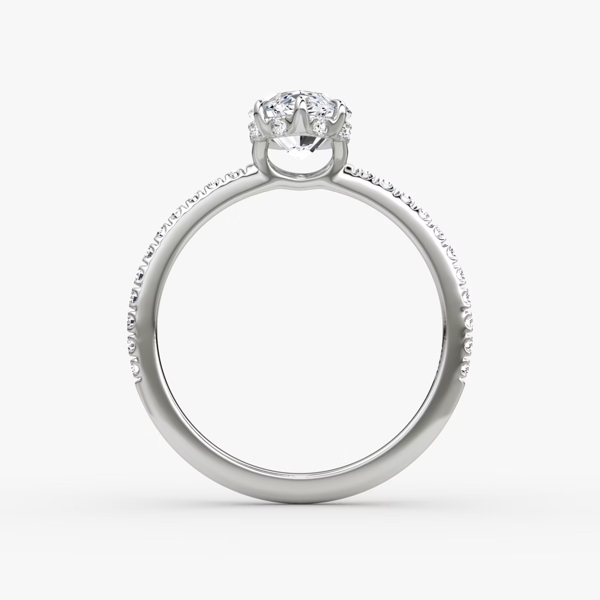 The Signature Marquise Engagement Ring in Pave Standard Band