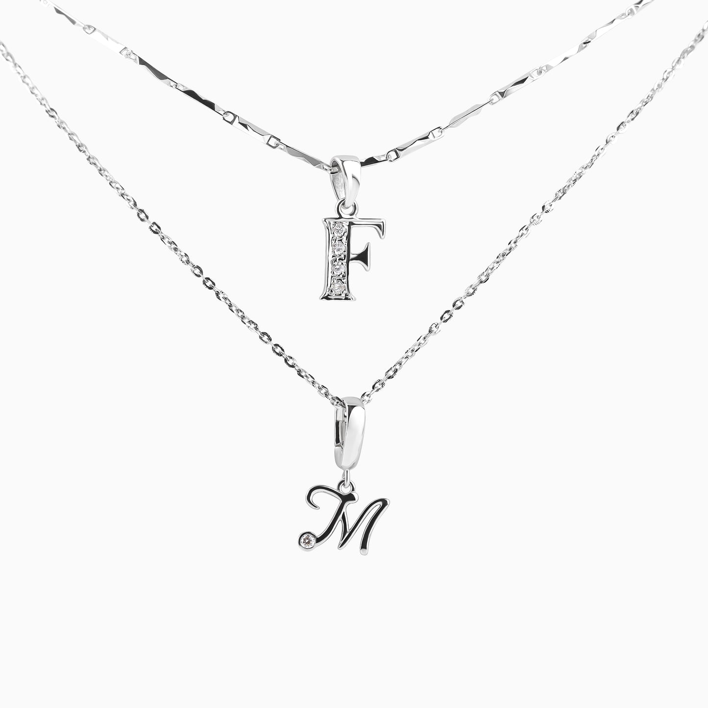 Diamond Initial Cursive Pendant