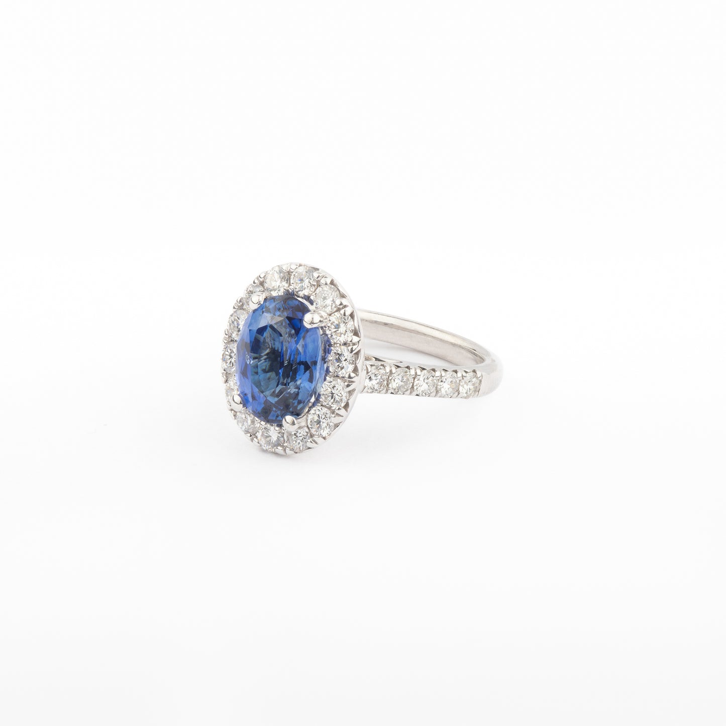 Oval Sapphire Diamond Ring (Ready to Ship)