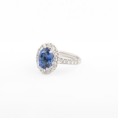 Oval Sapphire Diamond Ring (Ready to Ship)