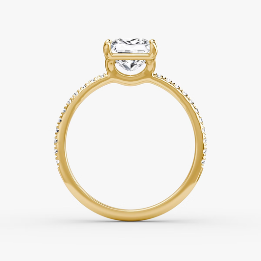 The Signature Princess Engagement Ring in Pave Standard Band