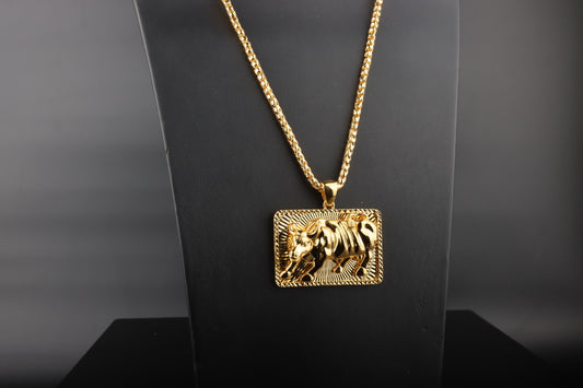 24K Wall Street Bull Pendant