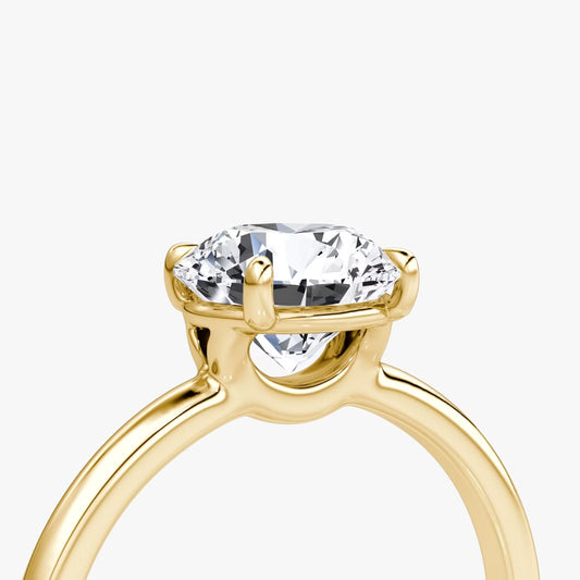 The Signature Round Brilliant Engagement Ring in Plain Large Band