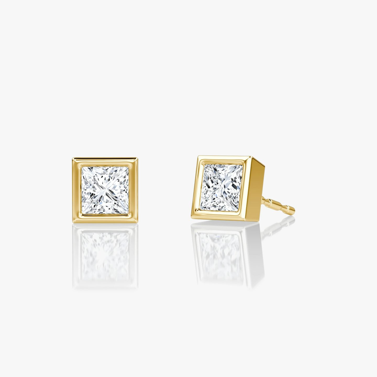 Princess Bezel Solitaire Stud