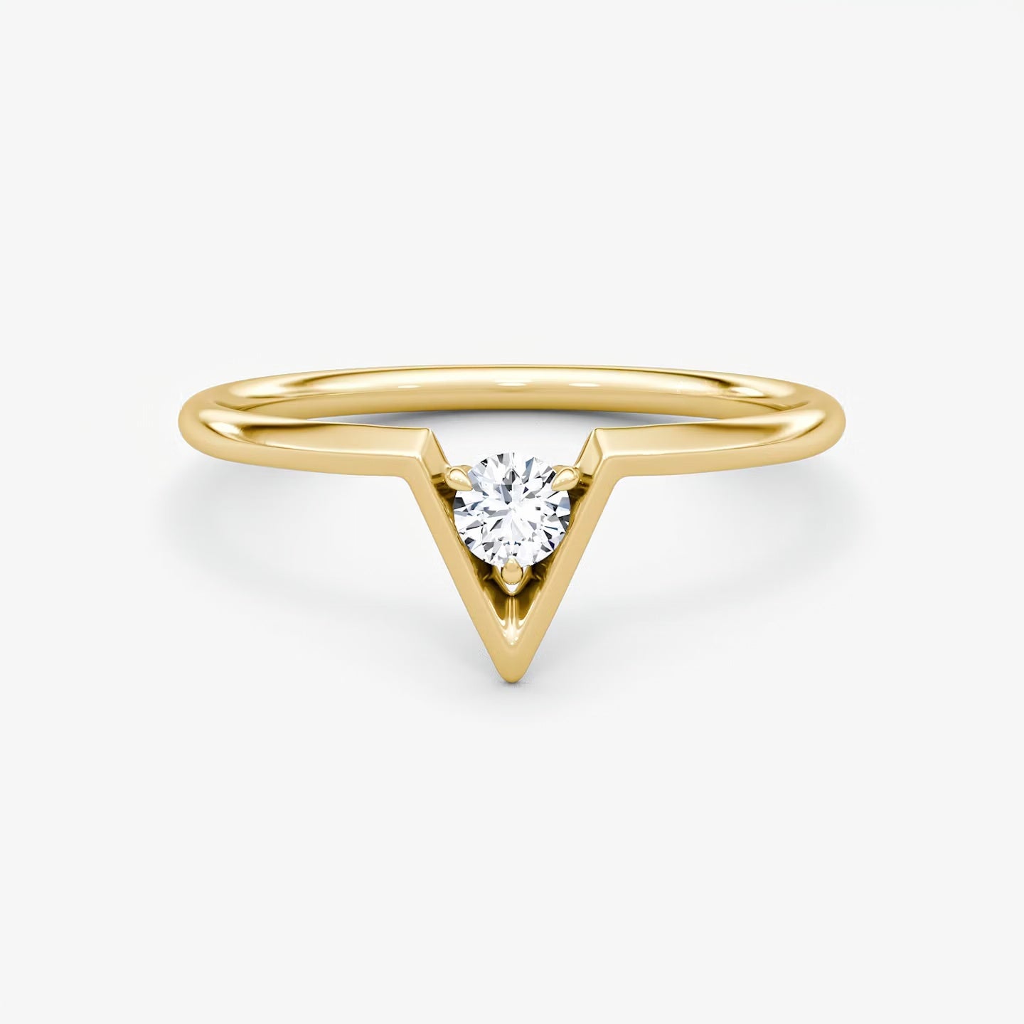 V Solitaire Ring