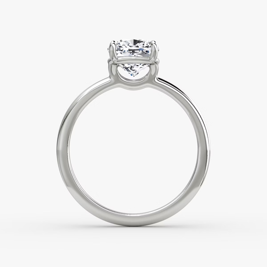 The Signature Cushion Engagement Ring in Large Band