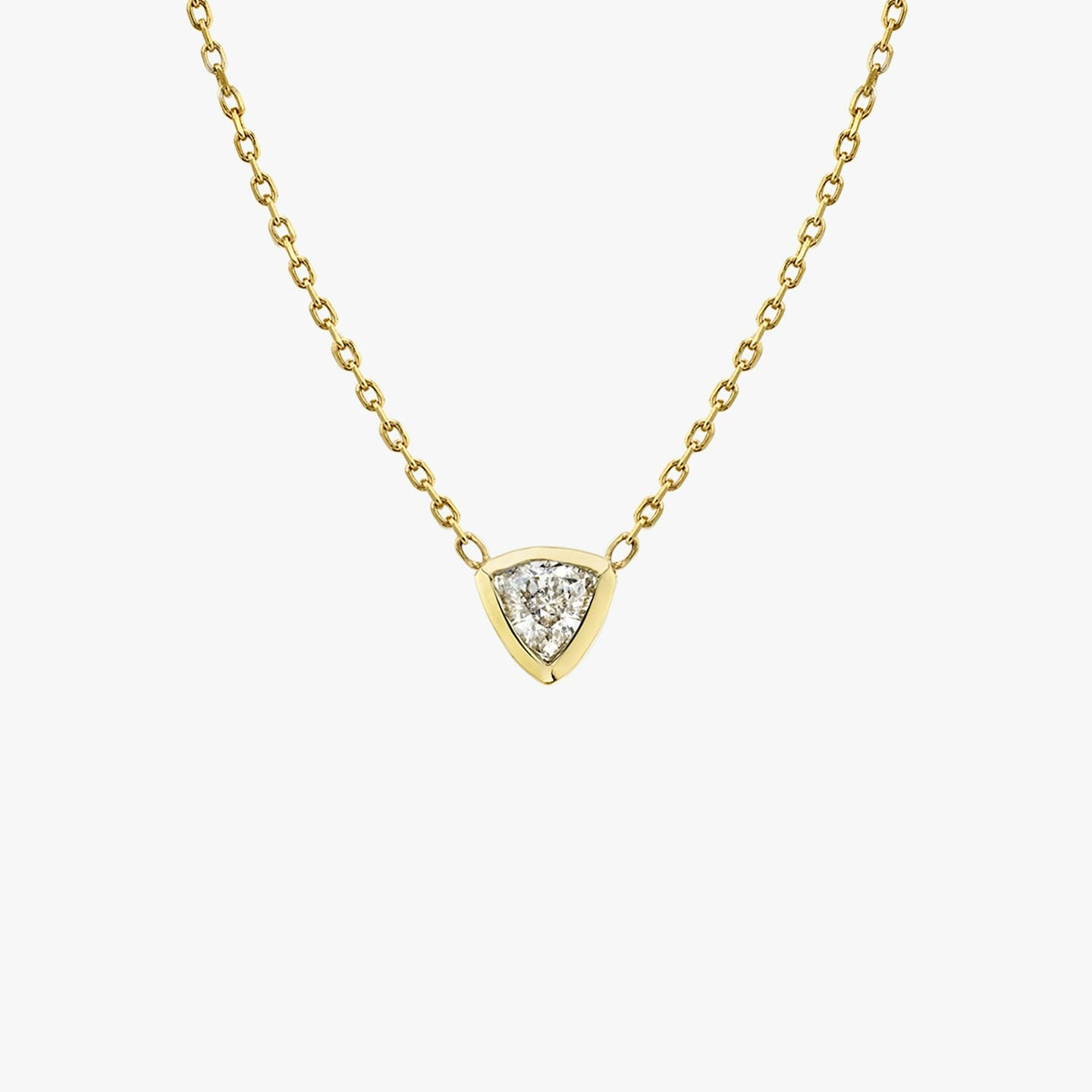 Trillion Knife-Edge Bezel Necklace