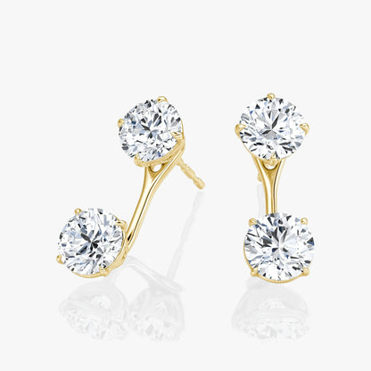 Round Solitaire Stud & Round Ear Jacket