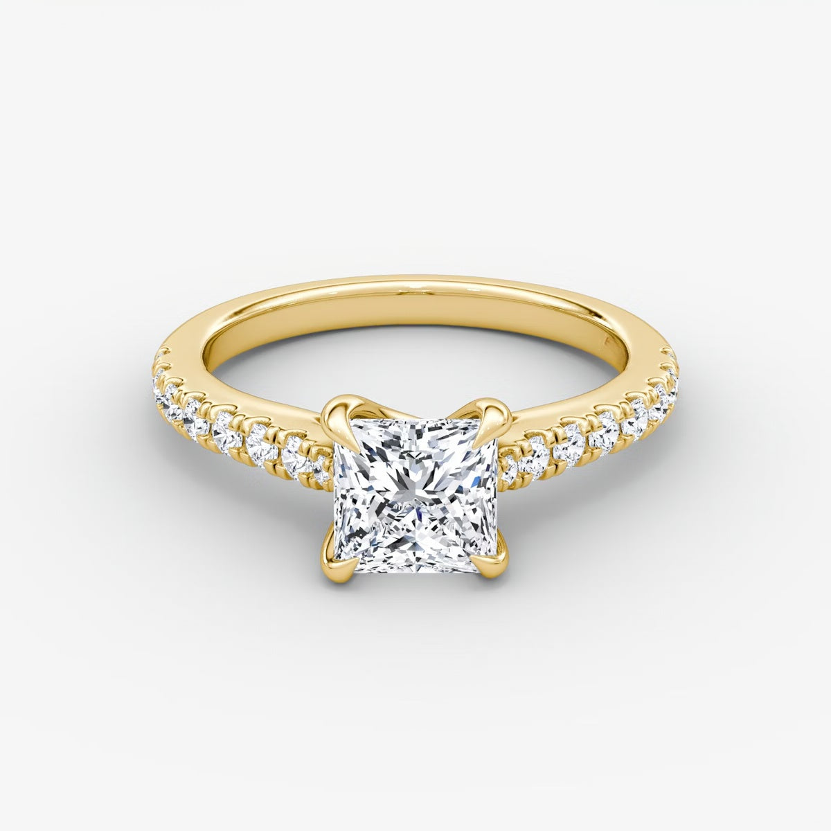 Trellis Cathedral Princess Pave Engagement Ring