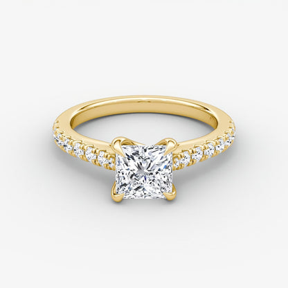 Trellis Cathedral Princess Pave Engagement Ring