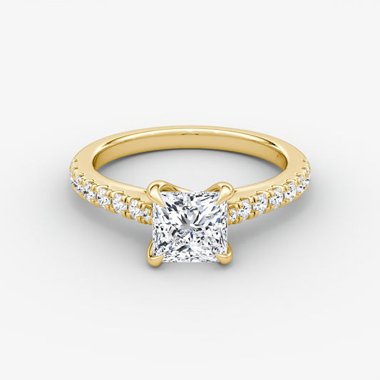 Trellis Cathedral Princess Pave Engagement Ring