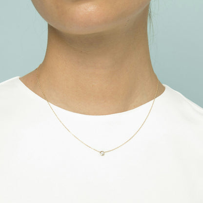 Round Knife-Edge Bezel Necklace