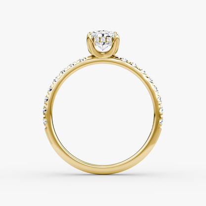 The Classic Hidden Halo Radiant Engagement Ring in Pave Standard Band