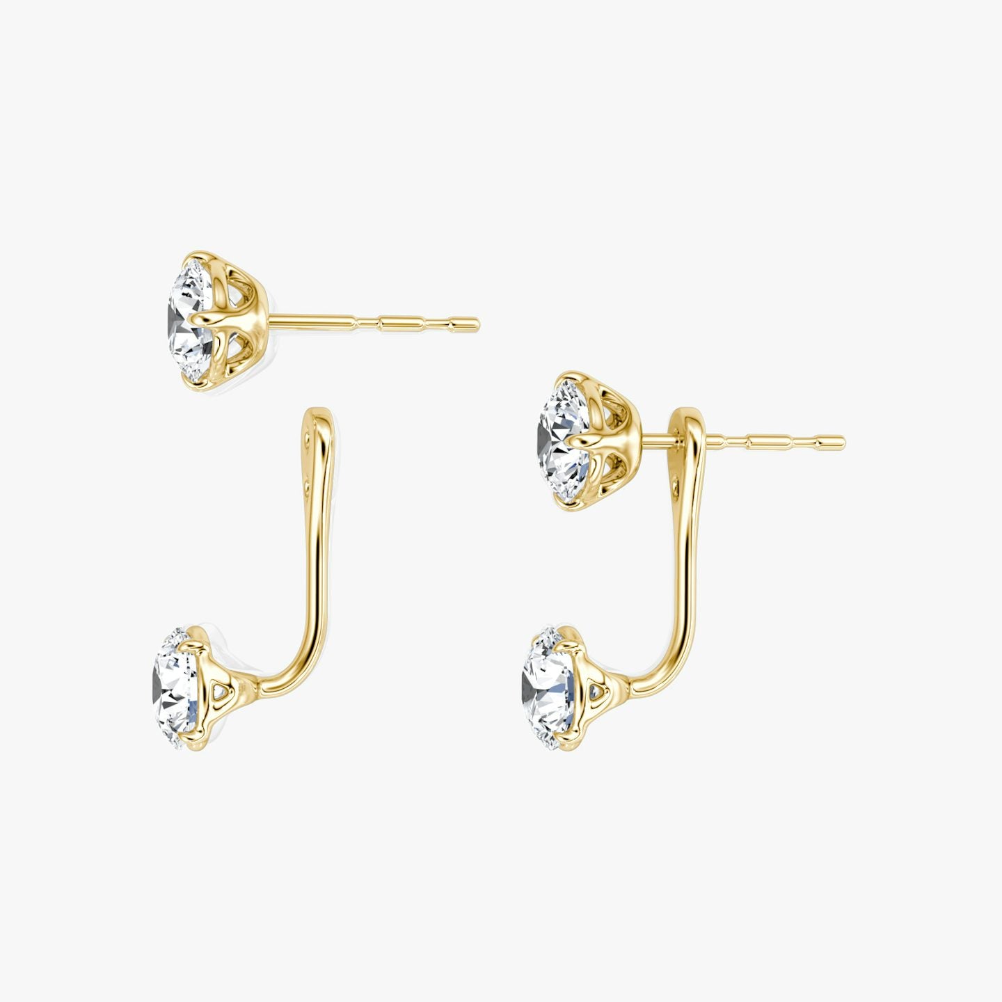 Round Solitaire Stud & Round Ear Jacket