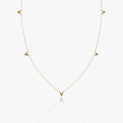 Petite V Station Necklace