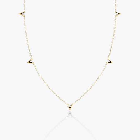 Petite V Station Necklace