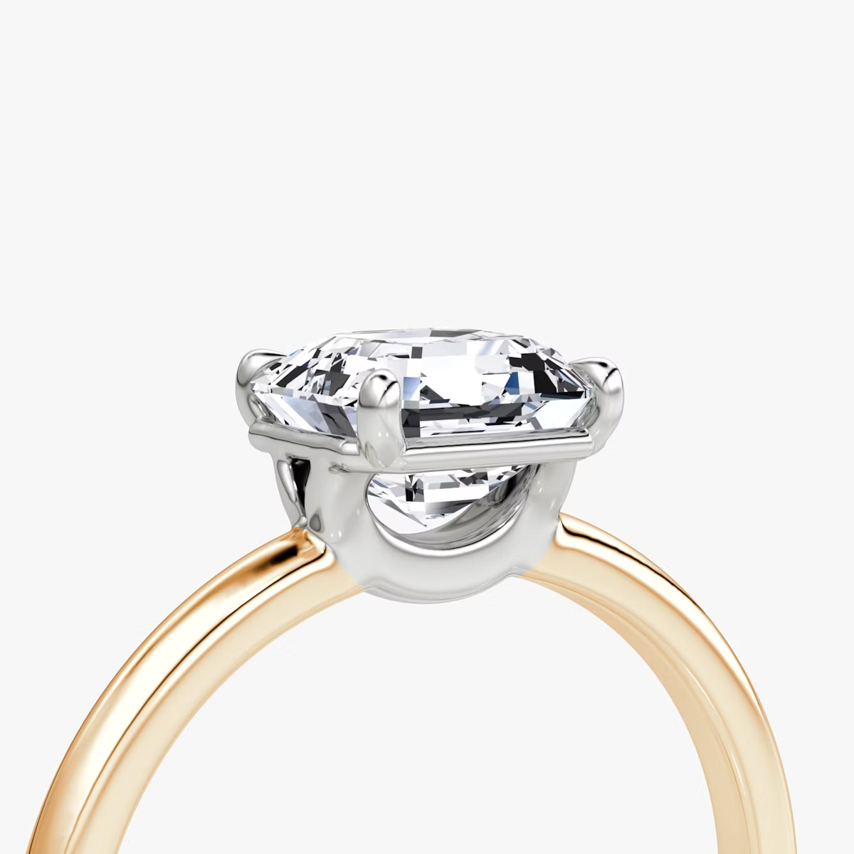 The Signature Asscher Engagement Ring in Plain Standard Band