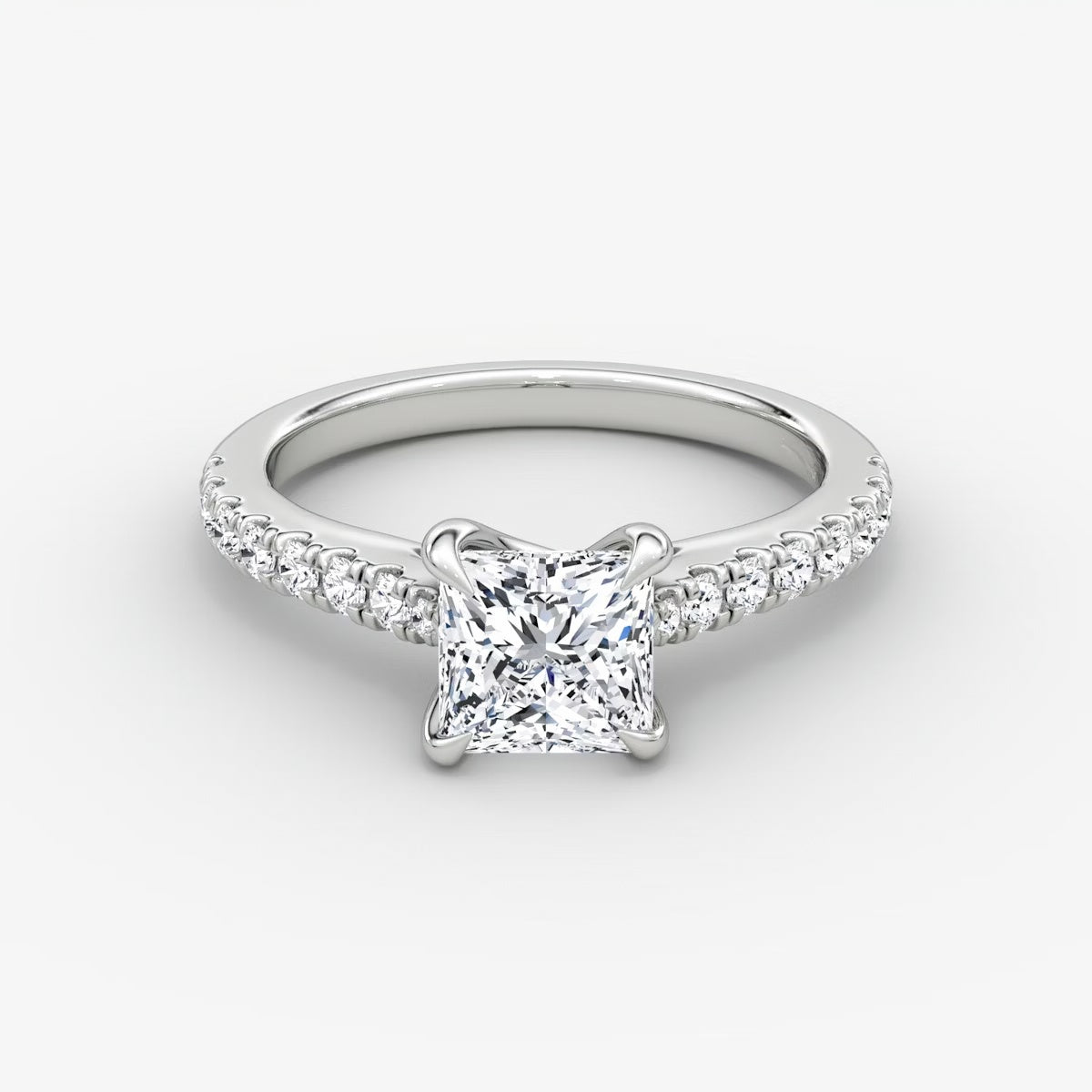 Trellis Cathedral Princess Pave Engagement Ring