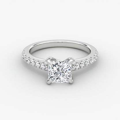 Trellis Cathedral Princess Pave Engagement Ring