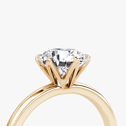 The V Round Brilliant Engagement Ring in Plain Band