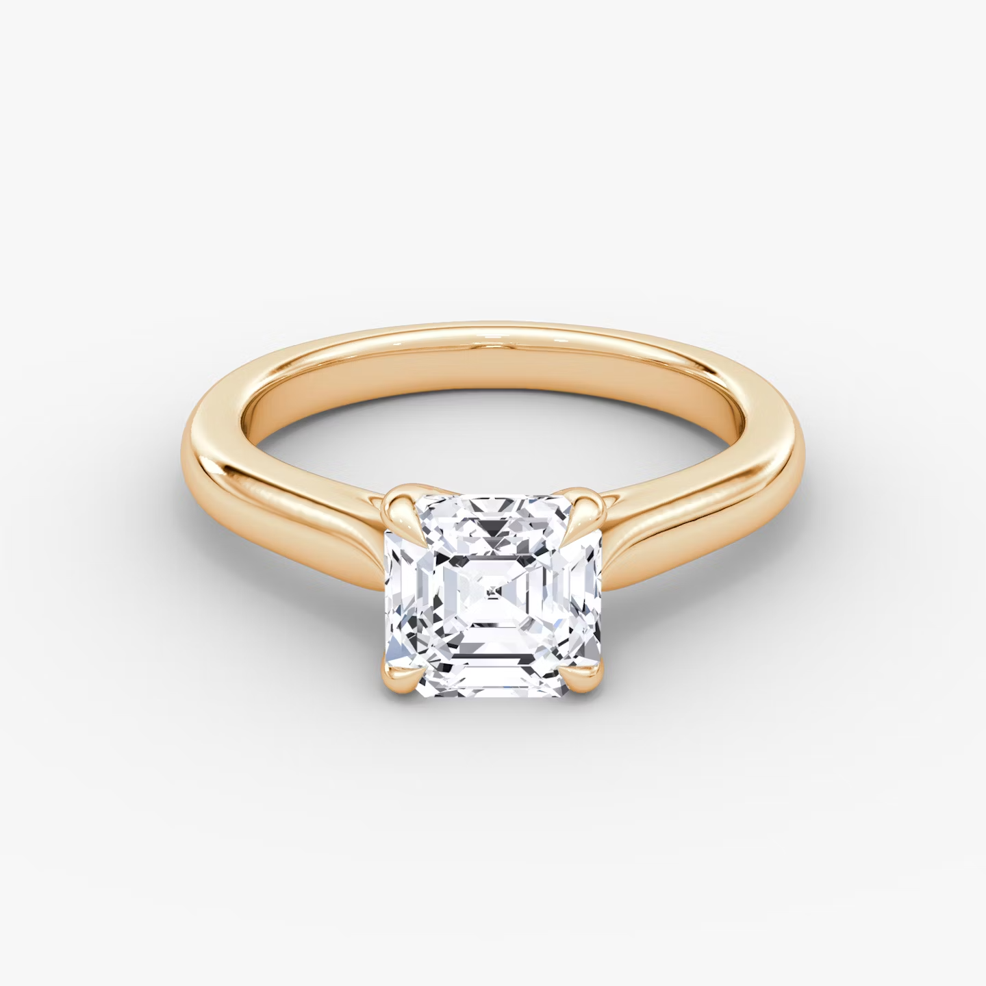 Trellis Cathedral Asscher Plain Engagement Ring